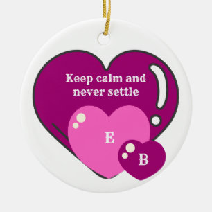 Cute sweet heart gratitude quote ceramic ornament