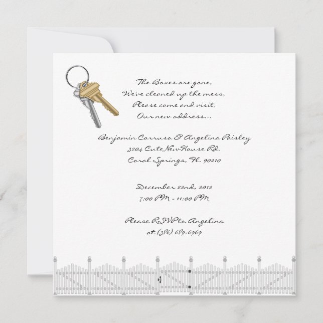 CUTE Sweet House Warming Party Invite (Front)