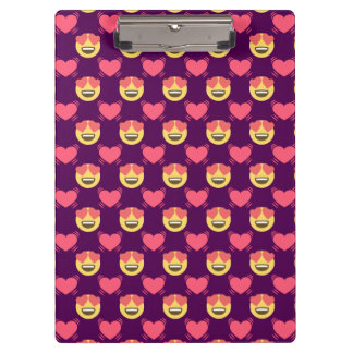 Cute Sweet In Love Emoji, Hearts pattern Clipboard