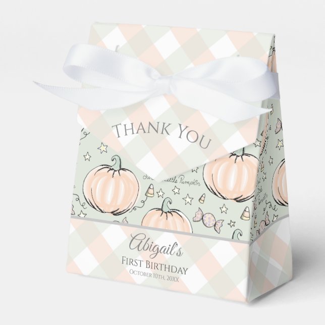 Cute Sweet Little Pumpkin Halloween & Fall Favor Box (Front Side)