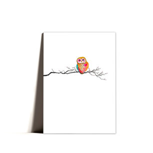 Cute Sweet Minimal Owl Valentine's Card
