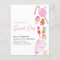 Cute SWEET ONE Candy Kids Candyland 1st Birthday