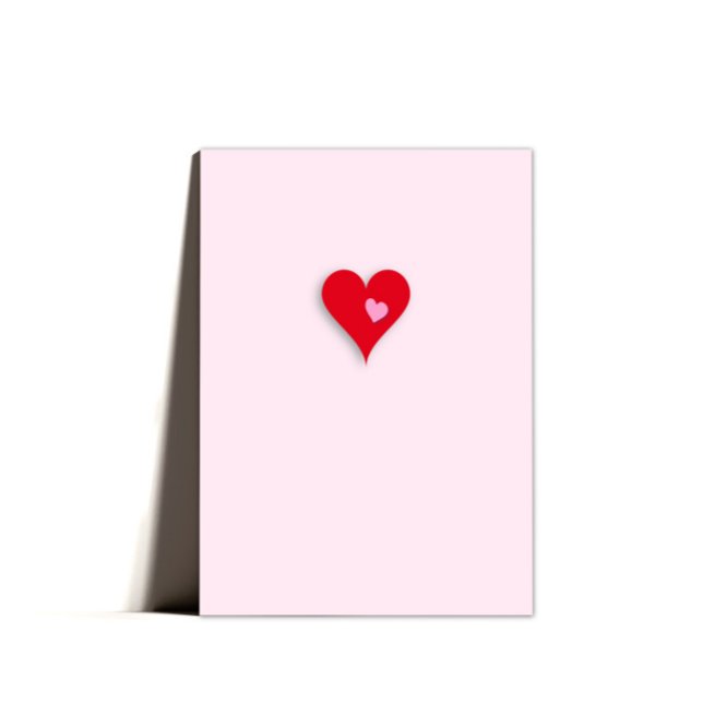 Cute Sweet Pink Minimal Hearts Valentine's Card (Creator Uploaded)
