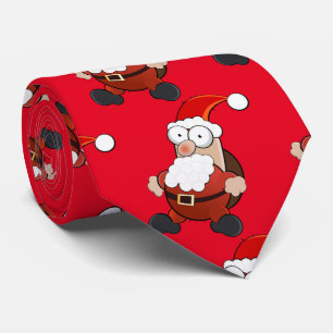 Cute, sweet Santa Claus with gifts. Christmas Red. Tie