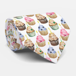 Cute sweet shop cupcake pattern tie