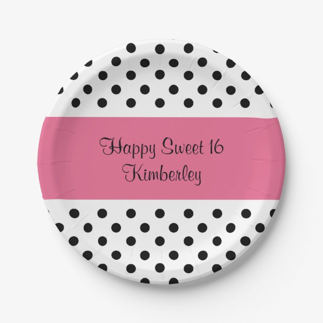 Cute Sweet Sixteen Paper Plate (Front)