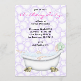 CUTE Sweet Spa Bath Massage & Beauty Party Invite