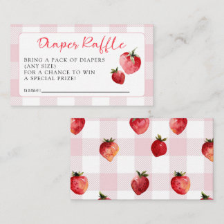 Cute Sweet Strawberry Baby Shower Diaper Raffle  Enclosure Card
