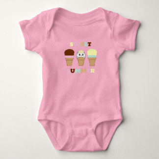 Cute Sweet Summer Cat Cupcake Baby Bodysuit
