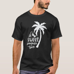 Cute Sweet Summertime Summer With A Palm Tree Beac T-Shirt