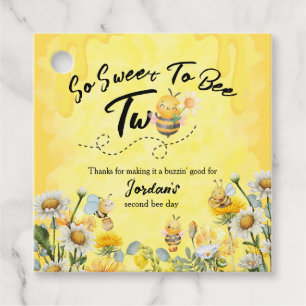 Cute Sweet To Bee Two Wildflower 1st birthday Favour Tags