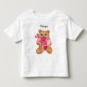cute sweet valentine bear toddler t-shirt