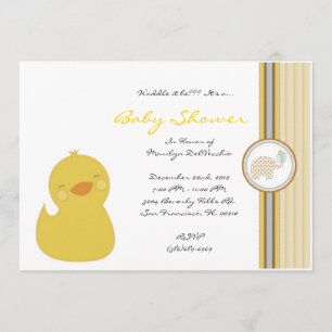 CUTE Sweet Yellow Ducky Baby Shower Invitation