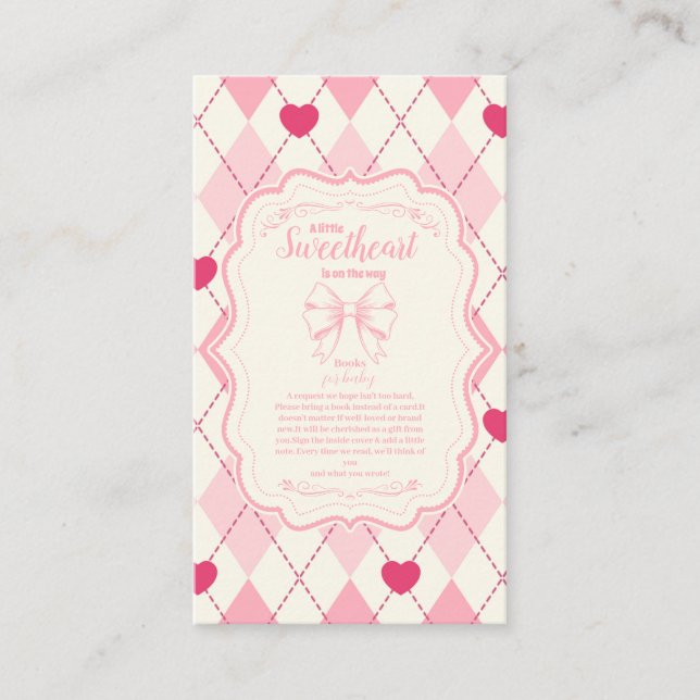 Cute Sweetheart Valentine's Day Books for Baby Enclosure Card (Front)