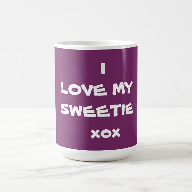 Cute Sweetie Café Mug J'AIME MA SWEETIE Purple (Centre)