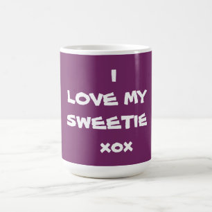 Cute Sweetie Coffee Mug I LOVE MY SWEETIE Purple