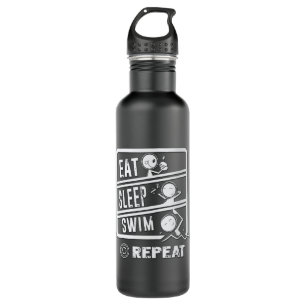 Cute Swimmer Design - Eat Sleep Swim Repeat 710 Ml Water Bottle