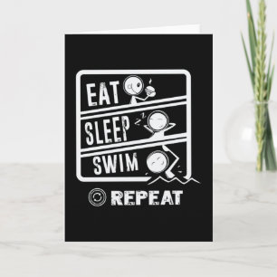 Cute Swimmer Design - Eat Sleep Swim Repeat Card