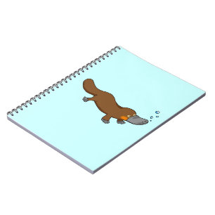 Cute swimming duck-billed platypus notebook