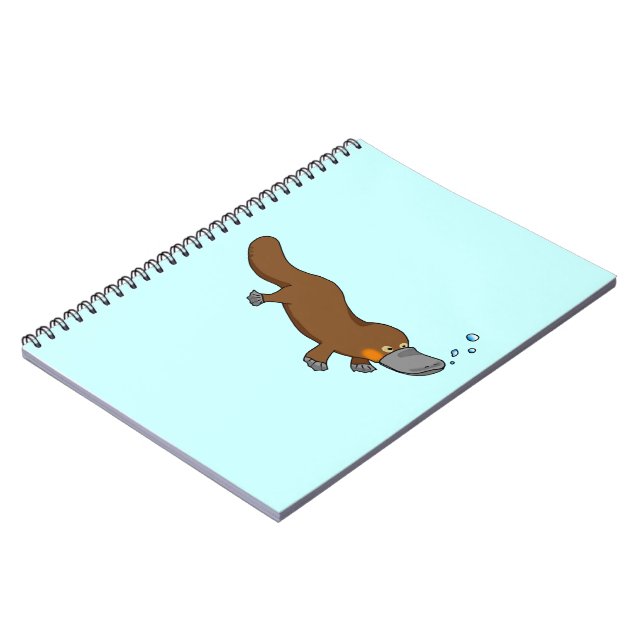 Cute swimming duck-billed platypus notebook (Left Side)