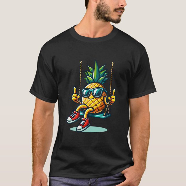 cute Swinging Pineapple funny Swinger T-Shirt (Front)