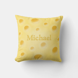 Cute Swiss Cheese With Holes Personalized Throw Pillow