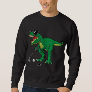 Cute T Rex Dinosaur Boys Golfing Lover Trex Dino G Sweatshirt