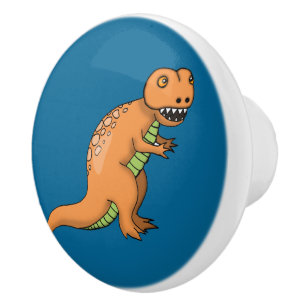 Cute T-Rex Dinosaur Illustration Ceramic Knob