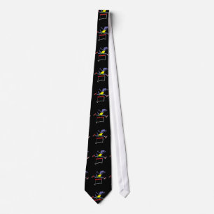 Cute T-rex Dinosaur Jumping Hurdles Cartoon Tie