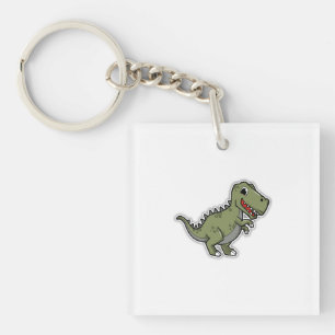 Cute T-Rex Dinosaur Sticker – Funny Cartoon Dino  Keychain