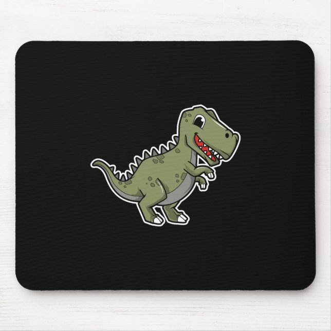 Cute T-Rex Dinosaur Sticker – Funny Cartoon Dino  Mouse Pad (Front)