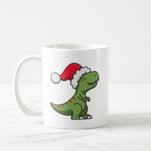 Cute T-Rex in Santa Hat – Christmas Dino Coffee Mug