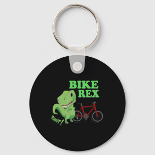 Cute T-rex Mountain Bike Dinosaur . Mtb Biking Tee Keychain