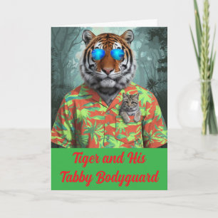 Cute Tabby and Tiger Folded Greeting Card
