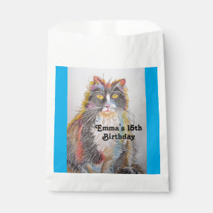 Cute Tabby Cat Art pet Animal Party Favour Bags
