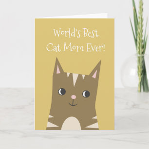 Cute Tabby Cat   Cat Mom   Mother's Day Card