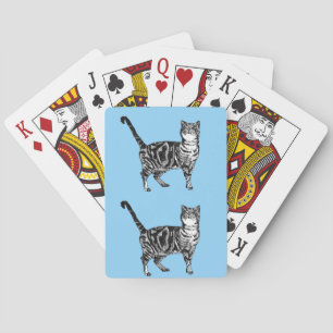 Cute Tabby Cat Dessin Art Jeu de cartes Jeu