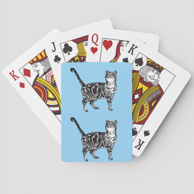 Cute Tabby Cat Dessin Art Jeu de cartes Jeu (dos)