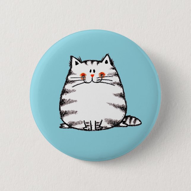 Cute Tabby Cat – Kawaii kitty for cat lovers 2 Inch Round Button (Front)