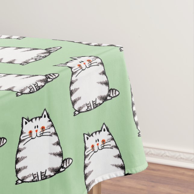 Cute Tabby Cat – Kawaii kitty for cat lovers Tablecloth (In Situ)