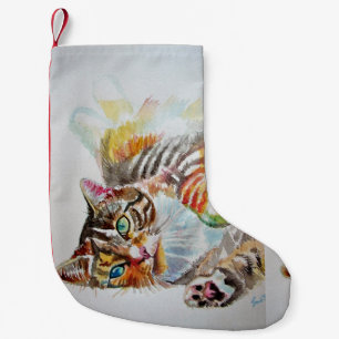 Cute Tabby Cat Merry Cats Christmas Stocking