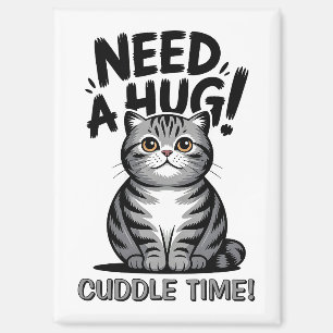 Cute Tabby Cat Need A Hug Funny Animal Magnet