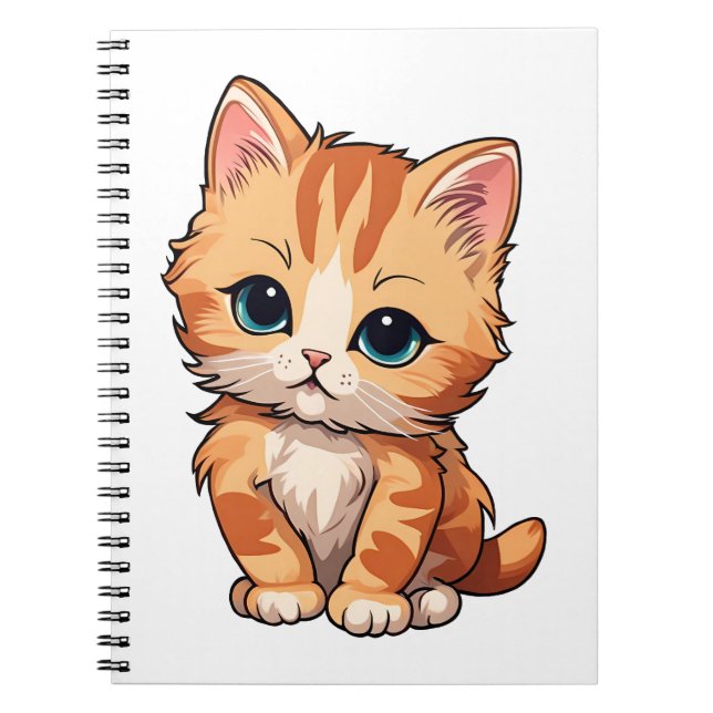 Cute Tabby Cat Notebook (Front)