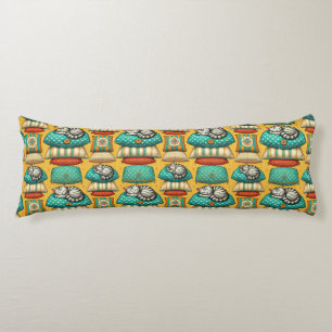 Cute Tabby Cat Resting Body Pillow