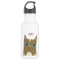 Cute Tabby Cat with Glasses | Monogram