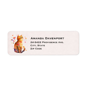 Cute Tabby Chat avec Coeurs