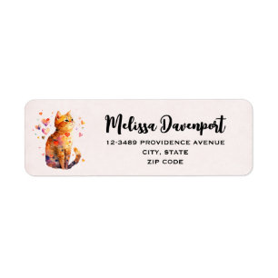 Cute Tabby Chat avec Coeurs