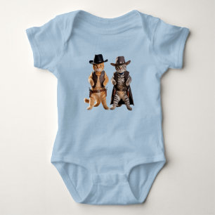 Cute Tabby Cowboy Baby Bodysuit