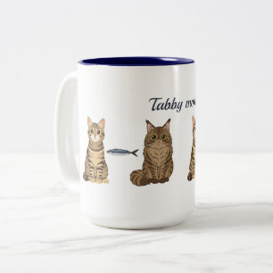 Cute Tabby Mom Two-Tone Coffee Mug