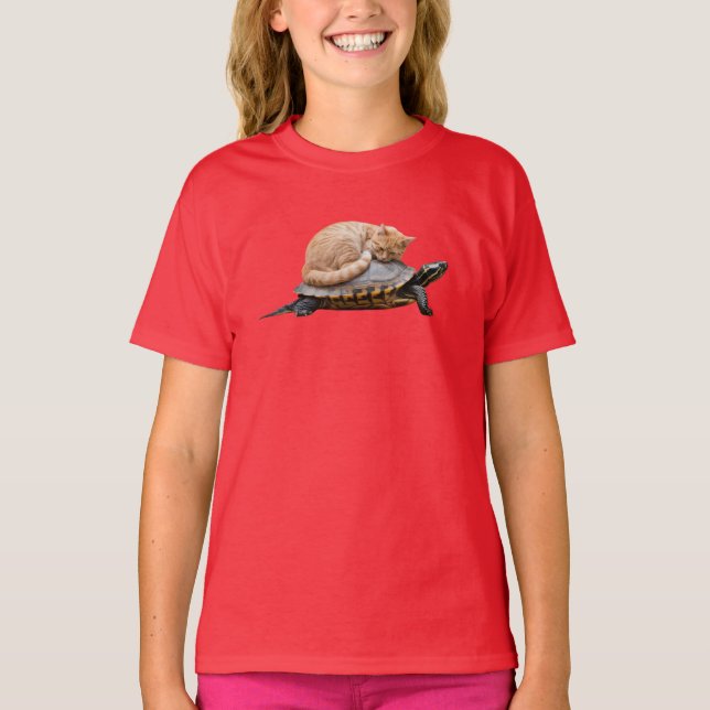 Cute Tabby Turtle Kids' T-Shirt (Front)